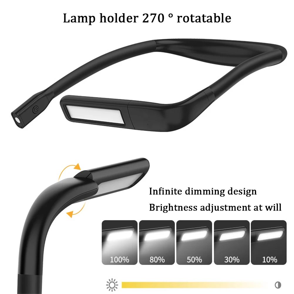 Description Picture 5 of itemLED Hanging Neck Reading Light Bendable Eye-Friendly Wide Lamp Lightweight 3 Light Colors for Running Walking Camping Studying