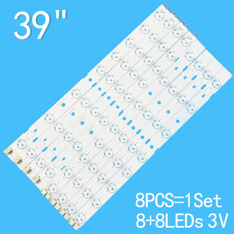 

New 8PCS/lot R+L=790mm 8+8LED 3V For 39" TV SVT390A07 SVT390A07-REV0.6-R/L-TYPE-191031