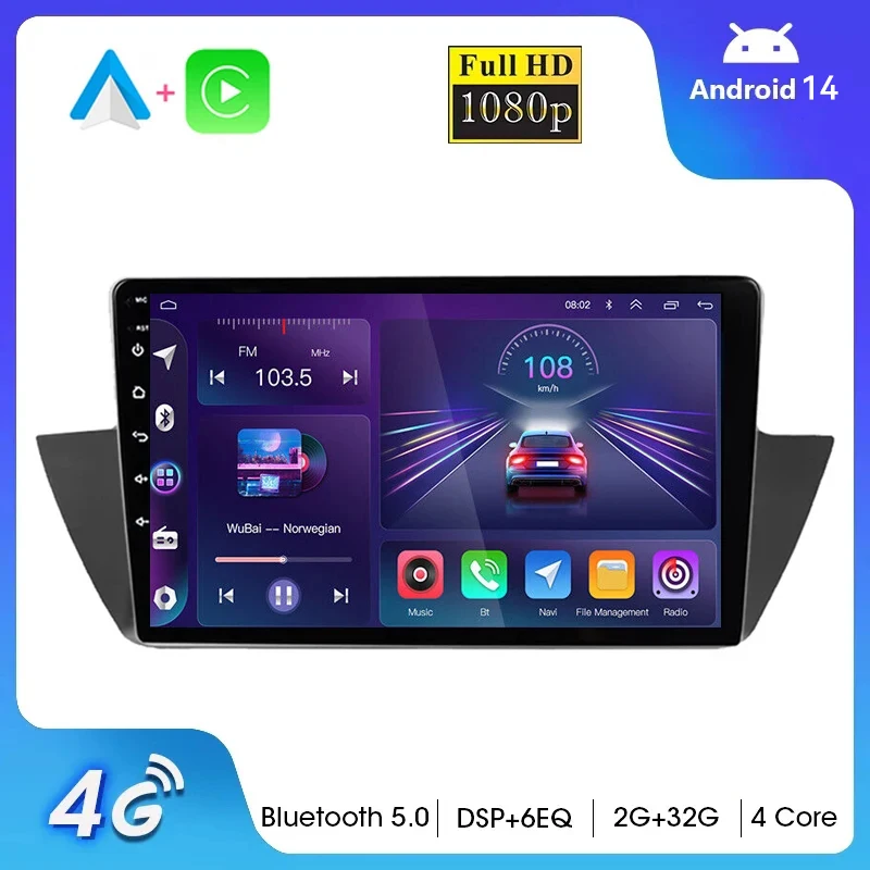 

4G + WIFI Android 14,0 для BMW X1 E84 2009-2011 2012 мультимедийный плеер Авто радио GPS Carplay 4G WiFi DSP Bluetooth Mirror link