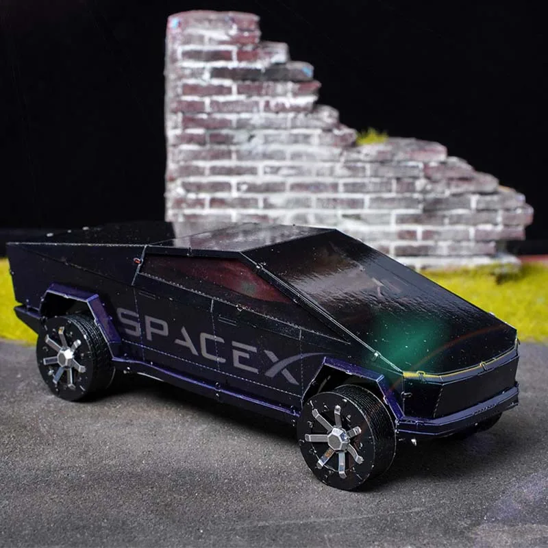

All-metal stainless steel DIY Assembly Model 3D mini three-dimensional jigsaw puzzle, Tesla Cybertruck