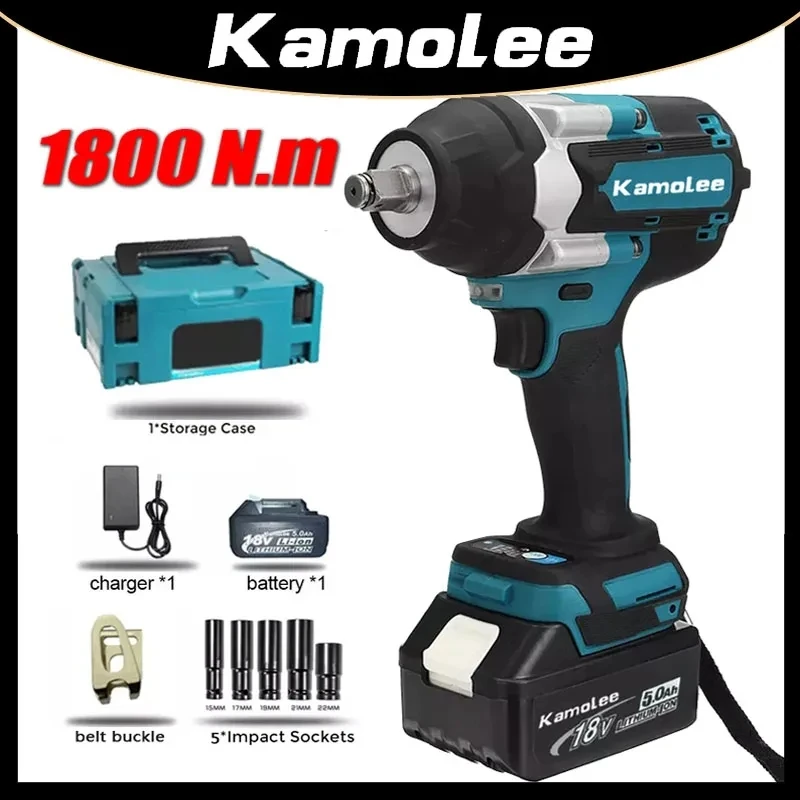 1800N.m】Kamolee DTW700 Electric Impact Wrench 1800 N.m High