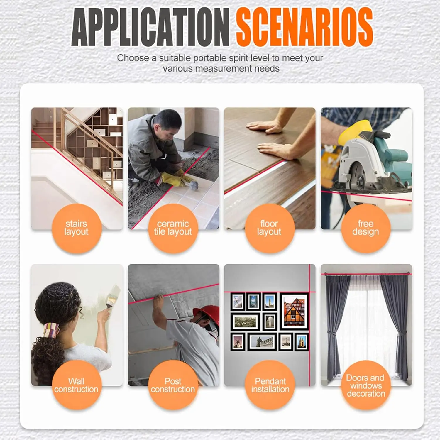 in Drill Dust Collector Laser Level 360° Rotatable Drilling Dust