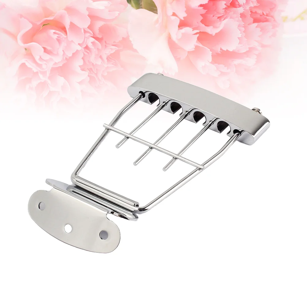 

Chrome Plated Trapeze Tailpiece Adjustable Guitar Tailpiec Bridge with Screws for Archtop Jazz Bass Guitar 15mm Spacing