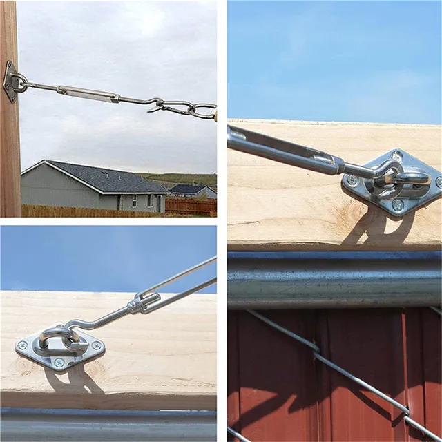 Háromszög Napsütéses Vitorla Tartozék 18Pcs/Szett 304 Rozsdamentes Acél Kültéri Napellenző Hardverkészlet Turnbuckle Pad Eye Hook Csavarok - Image 6