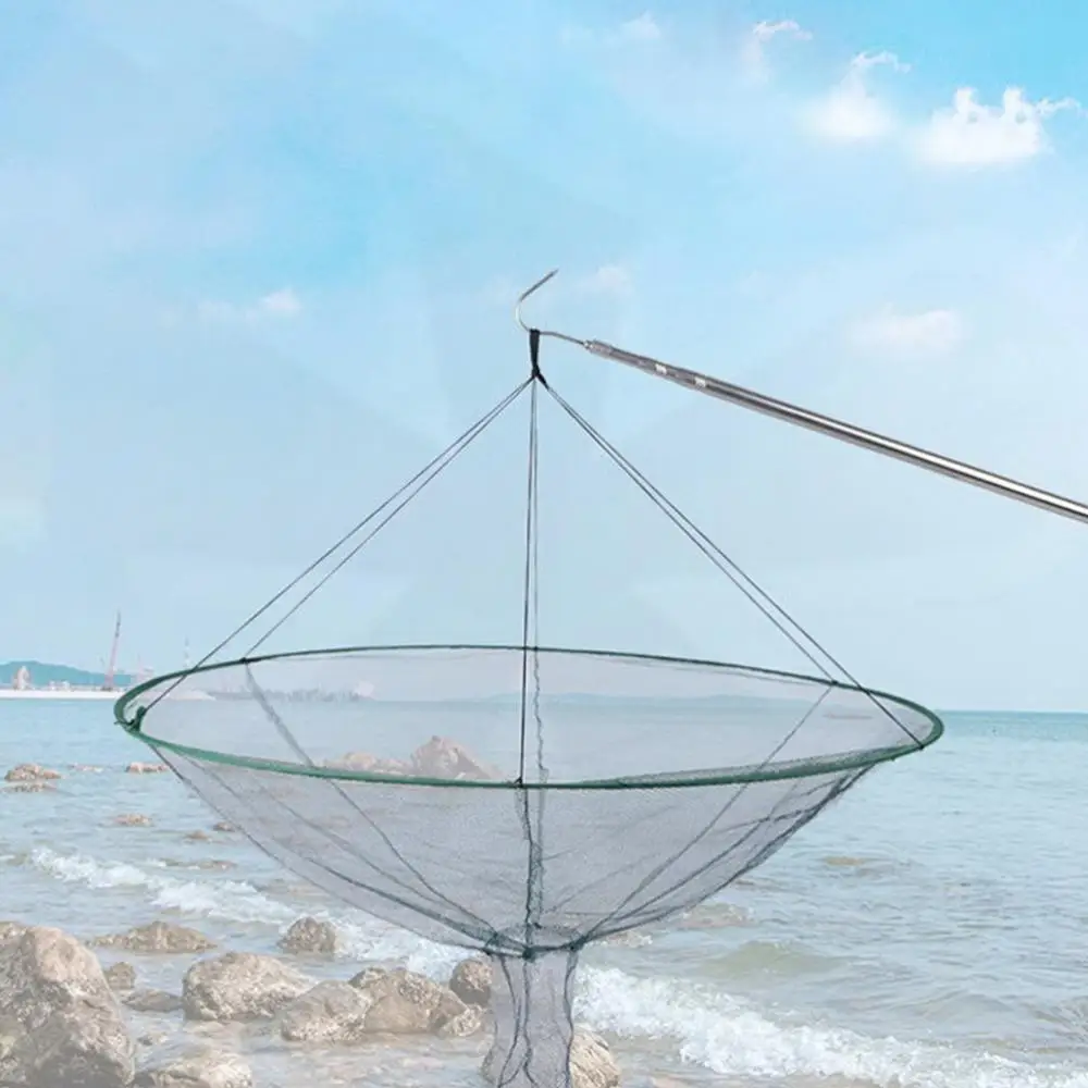 100/80CM Große Runde Folding Drop Fischernetz Garnelen Catcher Tank Casting Netzwerk Fisch Aale Falle Käfig Garnelen köder Krabben Netting – Detail 3
