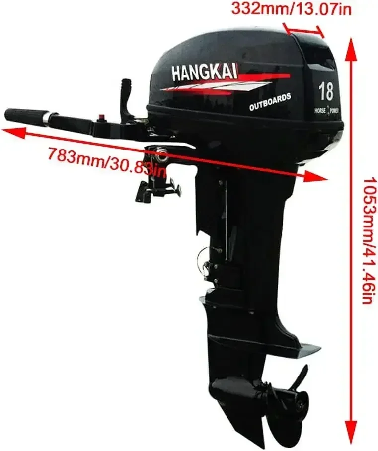 SENDERPICK 2-Stroke 3.5-HP Fuoribordo Motore per barche system di raffreddamento ad acqua Barca da pesca Barca a vela Motore Albero corto