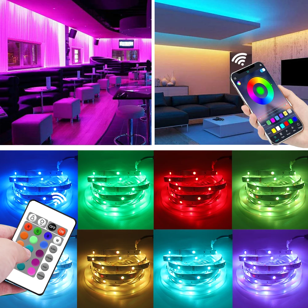 Led Strip Lights Wifi Led Tape 5050 12 Volt Led Band Children For Gaming  Room 18/30/60 Leds/M Ice String Backlight Led Ribbon - AliExpress