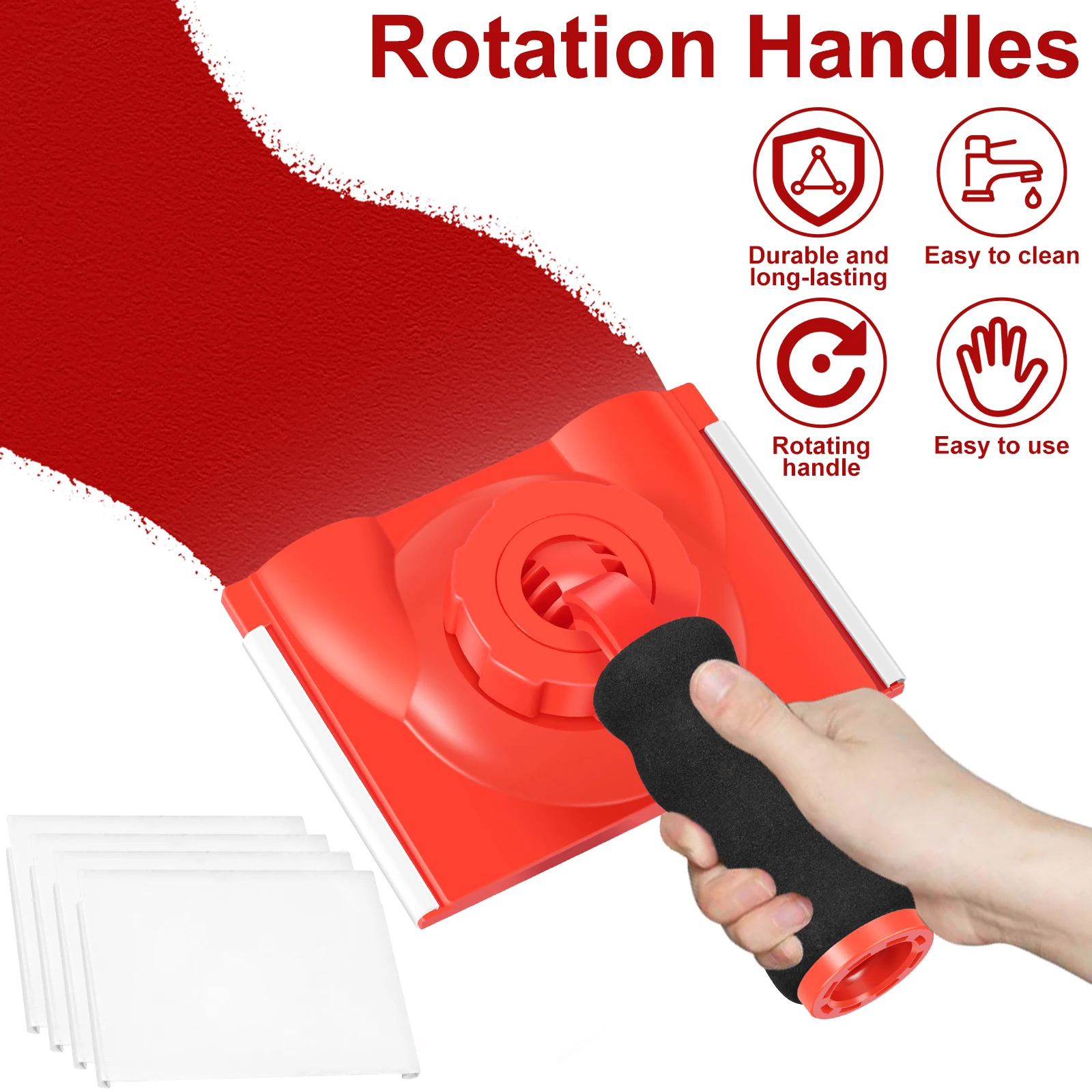 5/3PCS Paint Edger Trimmer Quick Paint Edger Tool with Rotatable Handle Cutting Hand Tool for Wall Painting