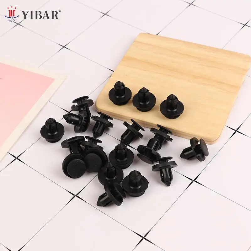 

20pcs Diameter 8mm Black Vehicle Car Bumper Door Panel Fender Liner Clips Retainer Plastic Auto Fasteners Rivets Clips