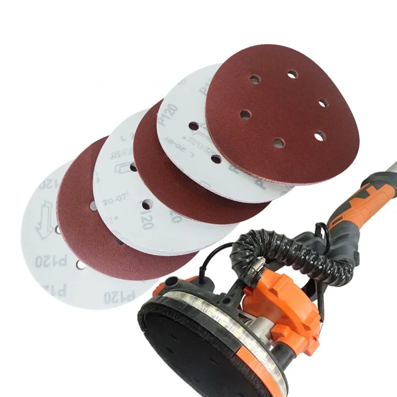 

9 Inch 6 Holes 225MM Sanding Discs 40-2000 Grit Flocking Sandpaper Orbital Sander Hook And Loop Aluminum Oxide Sand Paper