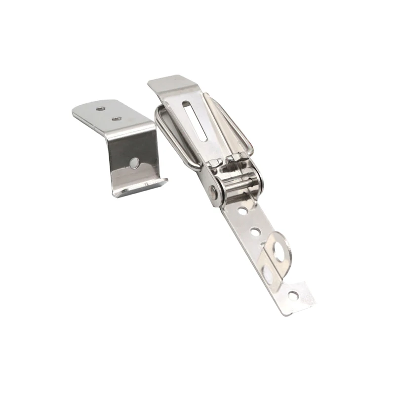 Metal Stainless Steel Concealed Toggle Latch Safety Catch Key Lock Hasp  Spring Loaded