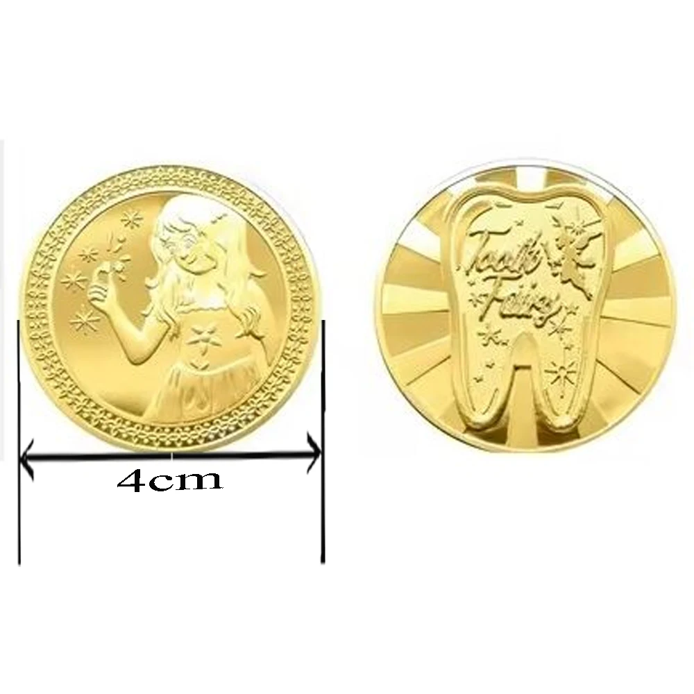 歯の妖精ゴールドメッキ記念コイン子供の歯の変更ギフト物理的な金属コイン子供のためのコレクション - AliExpress