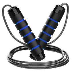 Adjustable Steel Wire Jump Rope for Tangle - Free Skipping and Fitness Workouts (Blue)