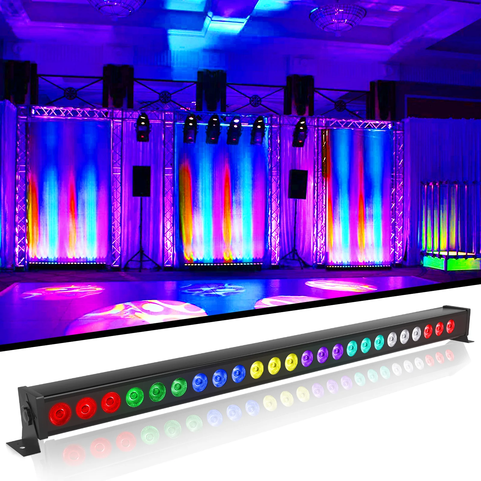 Somspot RGB LED Wall Wash Lamp wall wash lamp Wide Angle Strip Light DMX Control Stage Effect Lighting Projector projection lamp led stage light for Dance Holiday Wedding