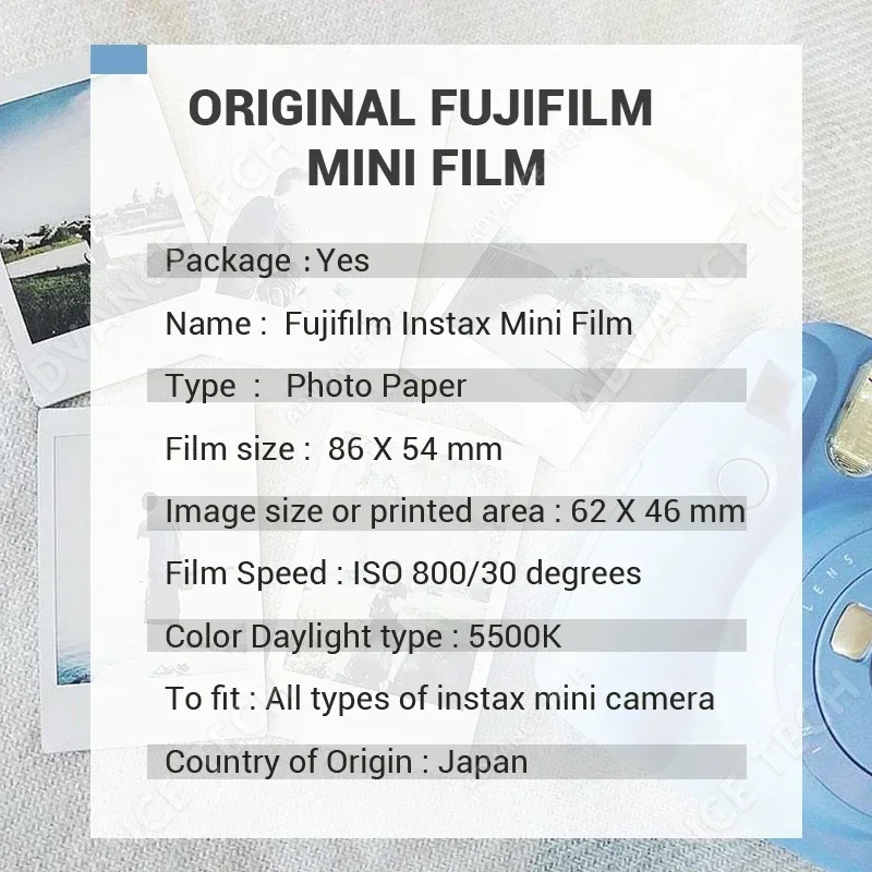 富士フイルムインスタックスミニ 12 フィルムホワイトエッジ 20
