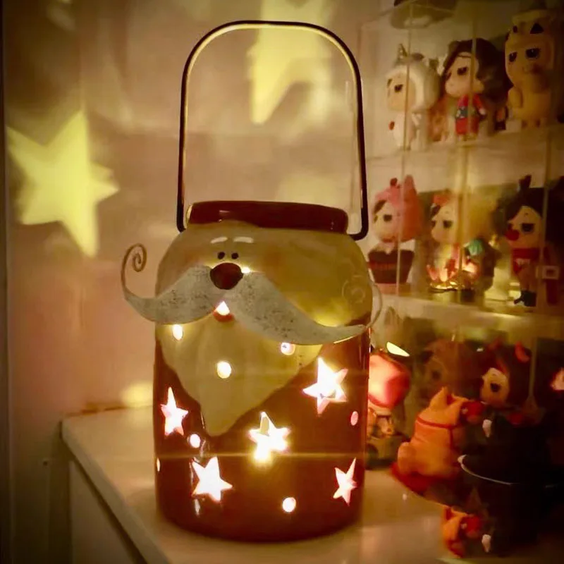 

Gift Atmosphere Lamp Elderly Lantern Snowman Christmas Night Light Ornament Slightly Uneven Glaze Enfeites De Natal Home Product