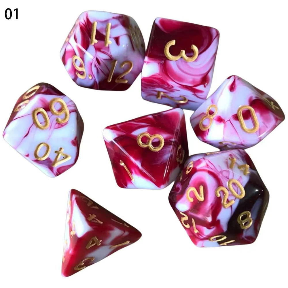 DND Würfel Acryl Solide Abgerundete Kanten Polyedrische Würfel D+D Set für Dungeons and Dragons Pathfinder Rollenspiel (RPG) – Detail 2