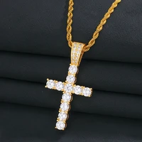 5mm Tennis Cross Pendant Hip Hop Jewelry Fully Moissanite Pendant Necklace With Fine Jewelry Tennis Chain - Image 2