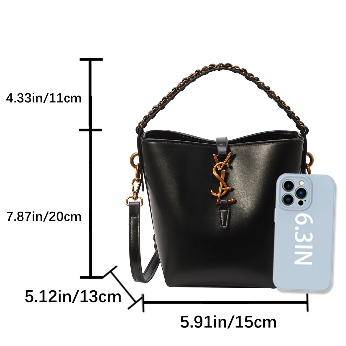 حقيبة كتف كلاسيكية بتصميم دلو، محفظة كروس كلاسيكية...