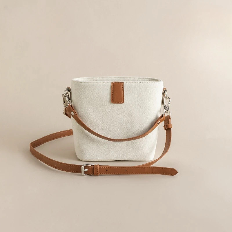

Women's Small Canvas Bucket Crossbody Bag Simple Casual One-shoulder Bag 2024 Vintage Fashionable Purses and Handbags Female