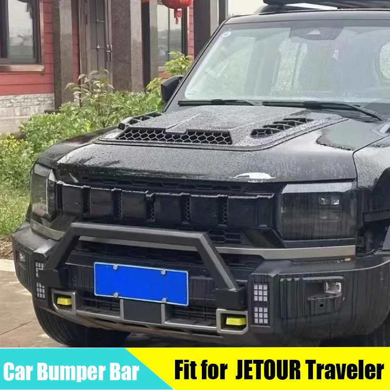 

Передний бампер автомобиля, бампер для соревнований, подходит для JETOUR Traveler T2 2023 +, Серебряный бампер с крыльями дракона, противоударный внешний детали автомобиля