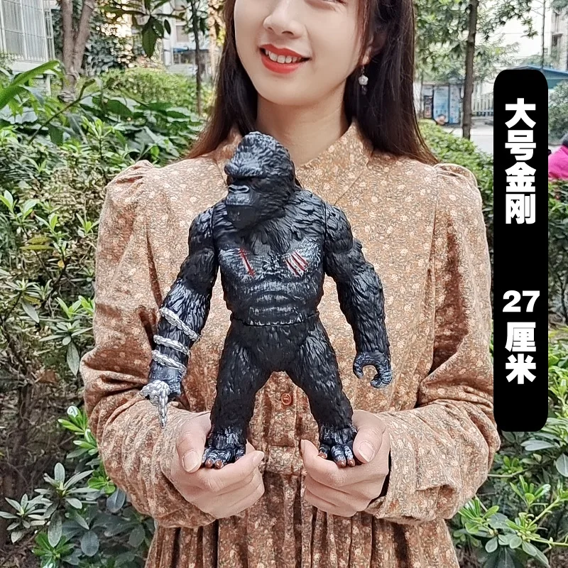 Godzilla Vs King Kong 3 Head Drago King Ghidorah Gorilla Godzilla Soft Glue Action Figure Collection Toy