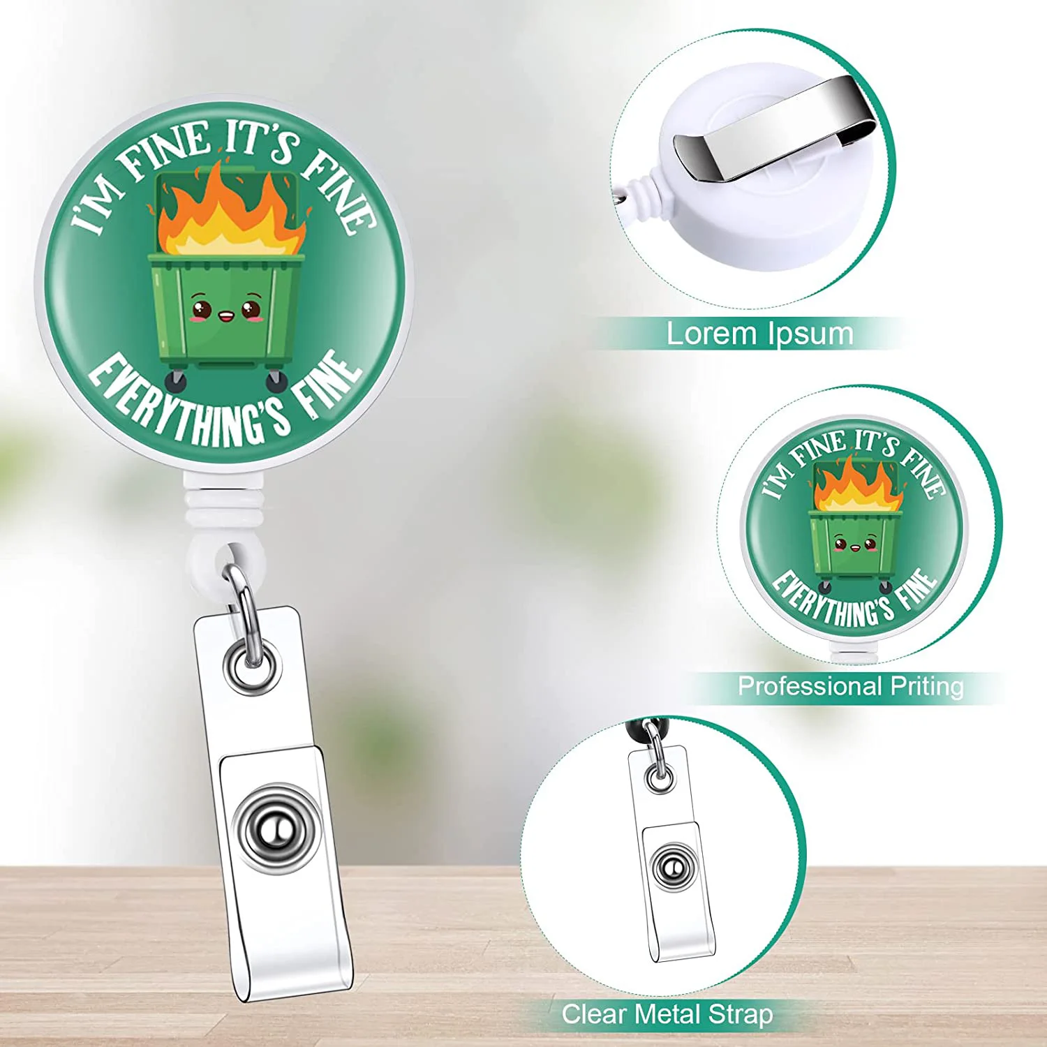 1 Piece ABS Retractable Nurse Badge Reel ID Card Holder Lanyard Clip