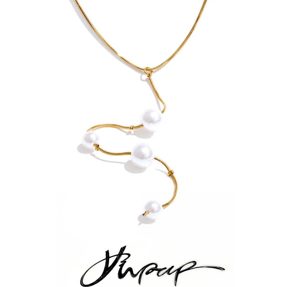 Yhpup Stainless Steel Drop Necklace