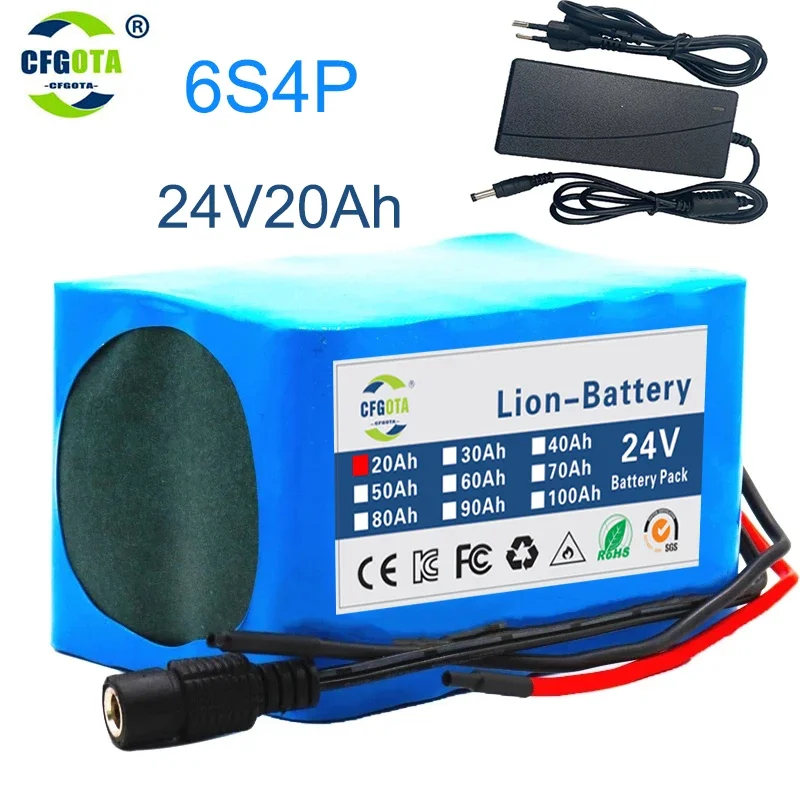 

6s4p 24V 20Ah 18650 Battery Lithium Battery 25.2v 20000mAh Electric Bicycle Moped /Electric/Li Ion Battery Pack