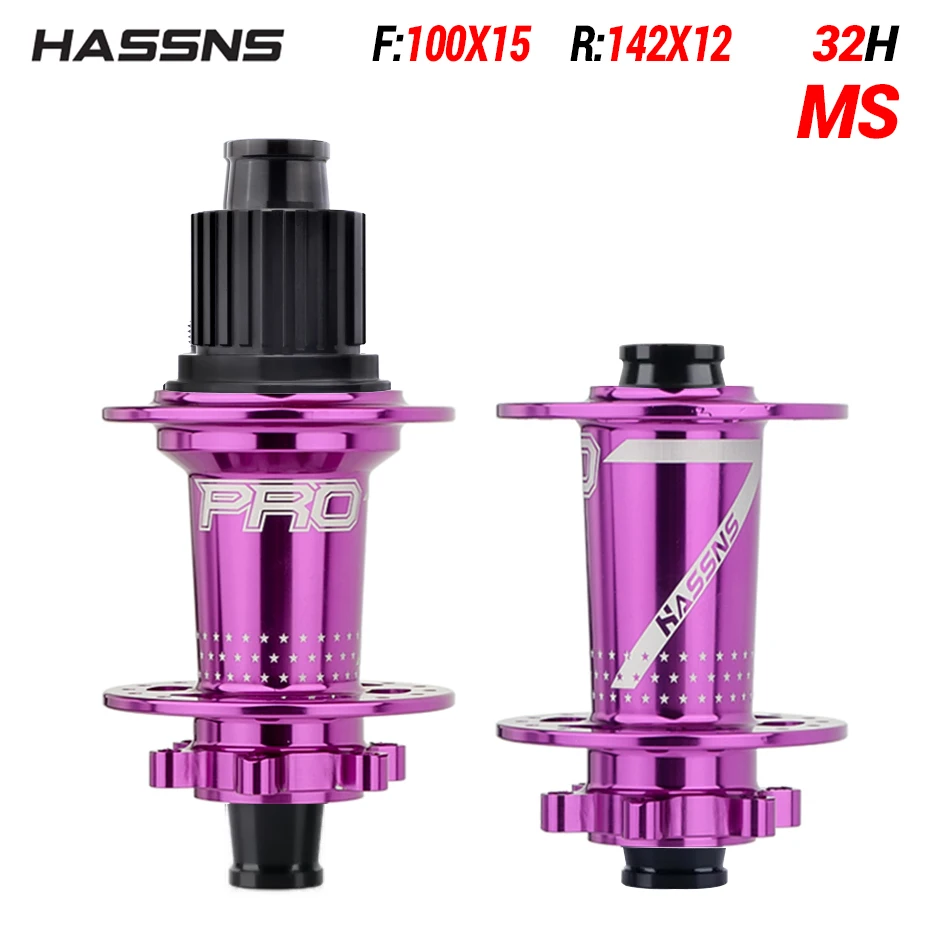 HASSNS PRO7 Bicycle Hub 24/32Holes J-Bend Spokes THRU Axle 12X142