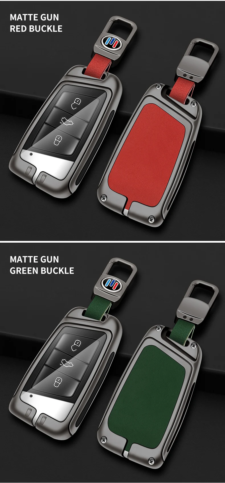 Custodia per chiave auto in pelle metallica Shell Fob per VW Volkswagen Passat B8 Magotan per Skoda Kodiaq Superb A7 per accessori per sedili -