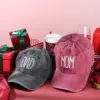 Letter DAD MOM Embroidery Hats For Women Men Washed Cotton Baseball Cap Retro Casual Unisex Sports Sun Hat 3