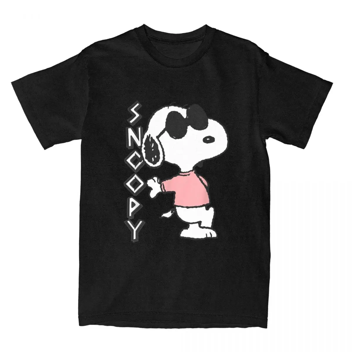 Vintage Peanuts Snoopy Joe Cool T-Shirt Uomo Girocollo In Puro Cotone T-Shirt Manica Corta Idea Regalo Top