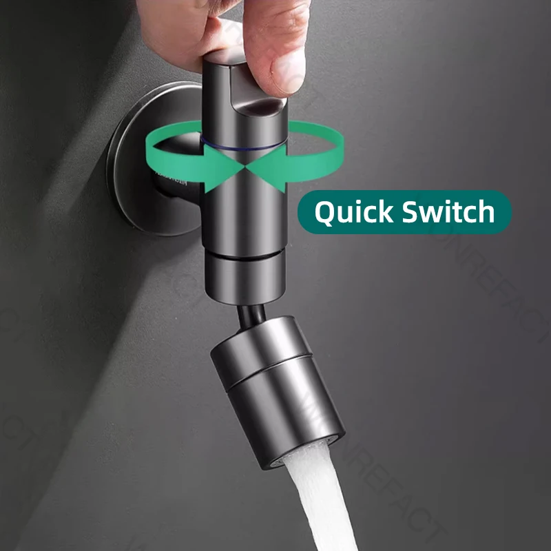 Washing Machine 360&deg;Brass Rotary Faucet Two-Mode Multifunctional Faucet Lengthened Threaded Interface Aerator Save Space