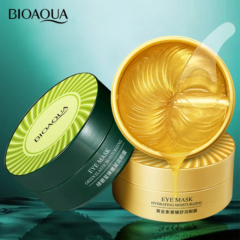 

120pcs BIOAQUA Gold Eye Mask Anti Dark Circles Eye Bags Firming Moisturizing Crystal Collagen Eye Patches Eyes Skin Care