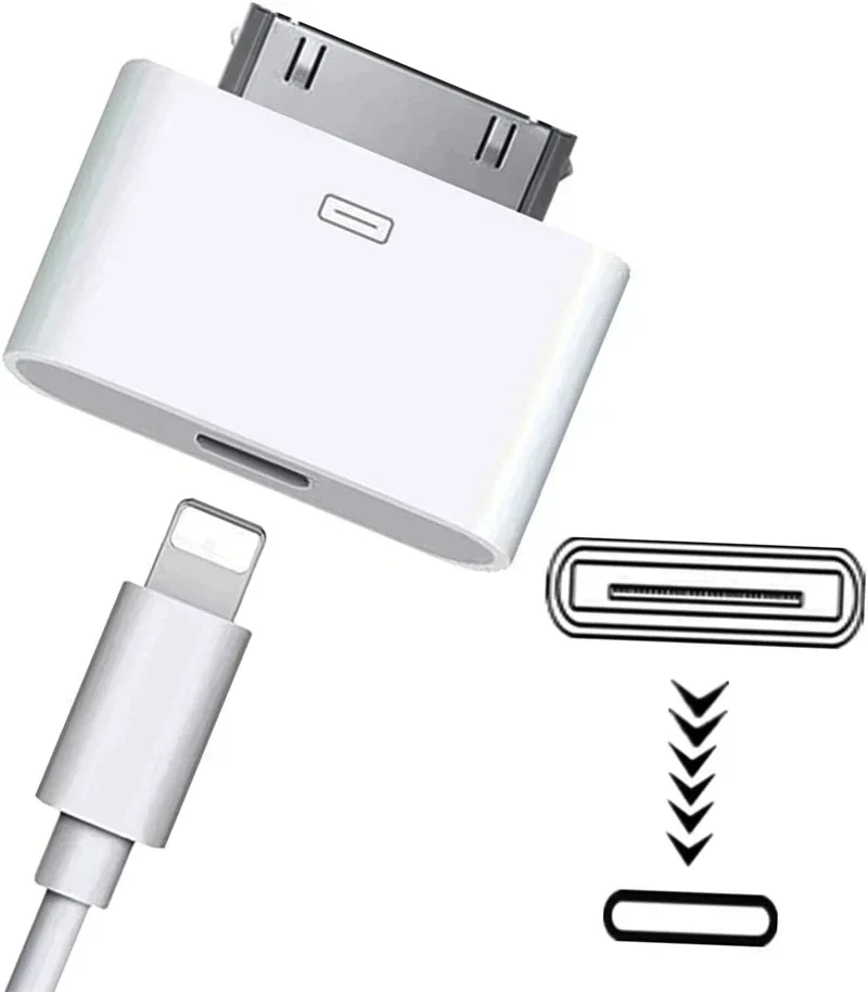 30Pin Adapter Lighting 8Pin Male To 30 Pin Female Charging Sync Converter for IPhone 4 4S IPad 2 3 IPod Touch Charger Cable