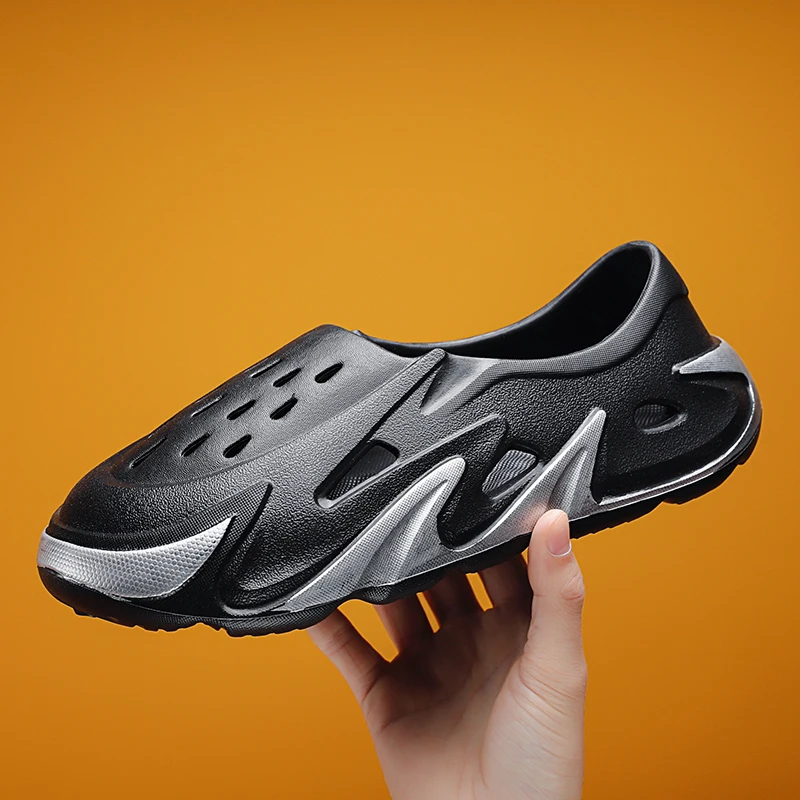 Summer Mens Casual Shoes Hollow Hole Shoes Platform Sandals Sports Slippers