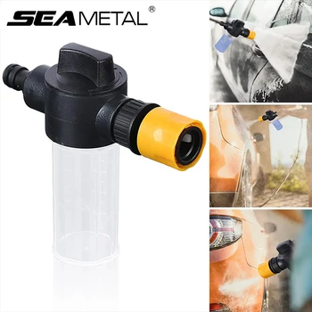 SEAMETAL Lavatrice per auto Generatore di schiuma Lavaggio di neve Schiuma Spray Bottiglia Lancia Sprinkler Pistola ad acqua ad alta pressione Ugello per tubo Strumento pulito