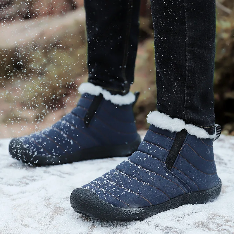 New Winter Warm Outdoors Sneakers Waterproof Men's Climbing shoes Men Combat Desert Casual Shoes Ankle Snow Boots Big Size 35-46