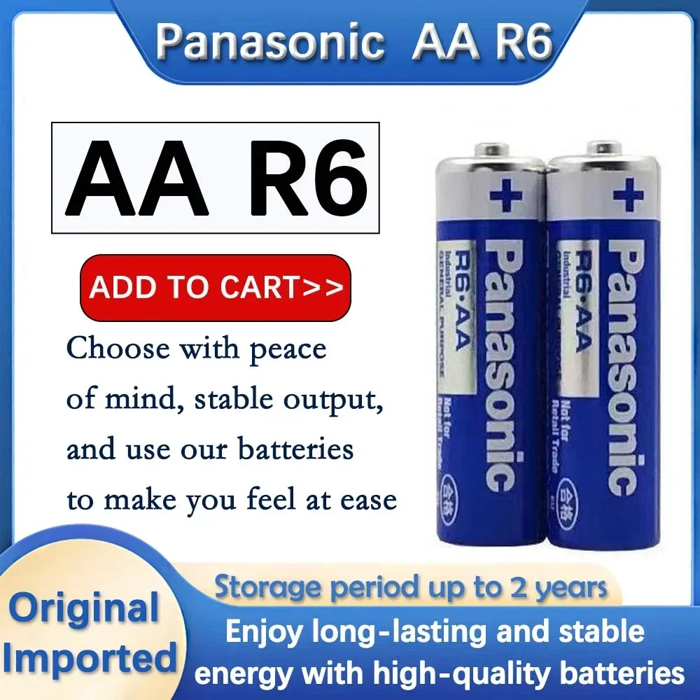 4PCS Panasonic 1.5V Alkaline Battery AA R6P R6 E91 UM3 Super Heavy Duty Primary Batteries