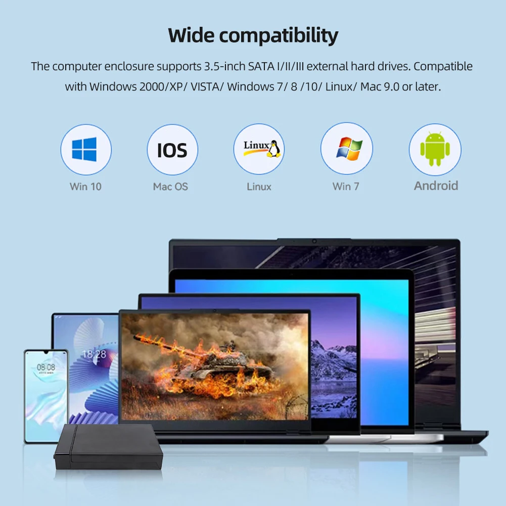 3.5 ġ HDD ̽ SATA-USB3.0 ϵ ̺ Ŭ, SSD ũ HDD ڽ SATA 1/2/3  HDD SSD Ŭ ϵ ũ ڽ