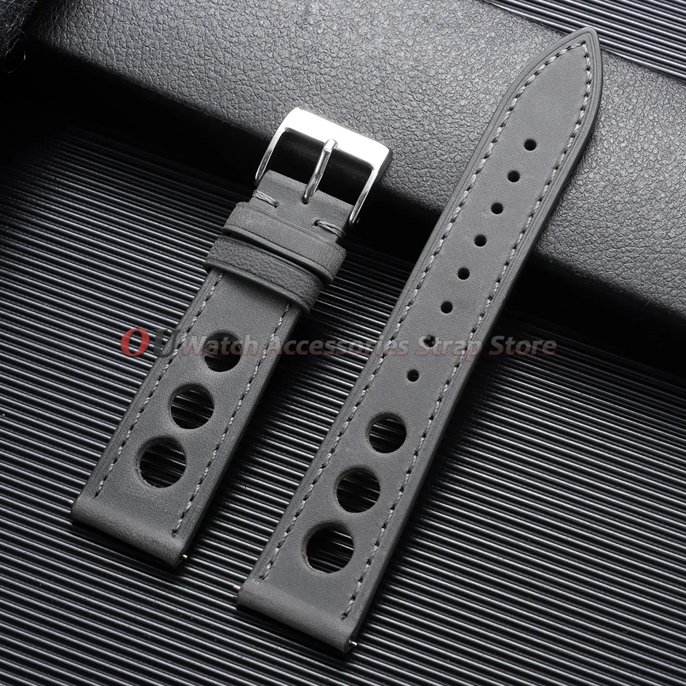 Vintage Genuine Leather Watch Strap - Universal Porous Breathable Design