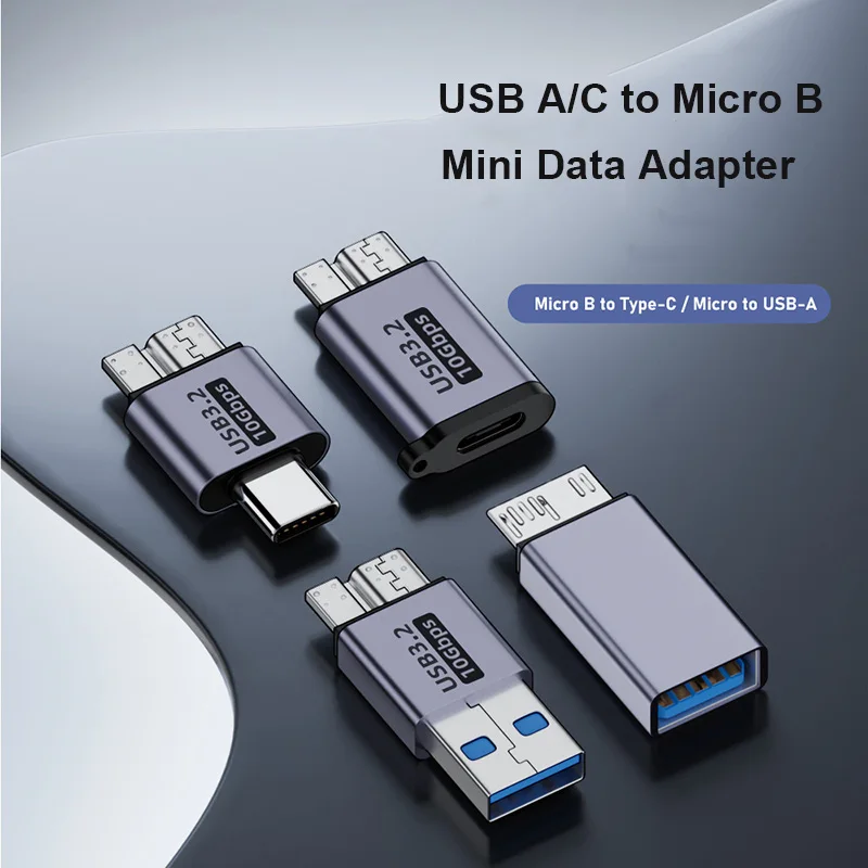 Micro B USB C 3.0 Male to Type C Female Adapter Type-C USB3.0 Micro B Connector for External Hard Drive Disk HDD Cable Adapter