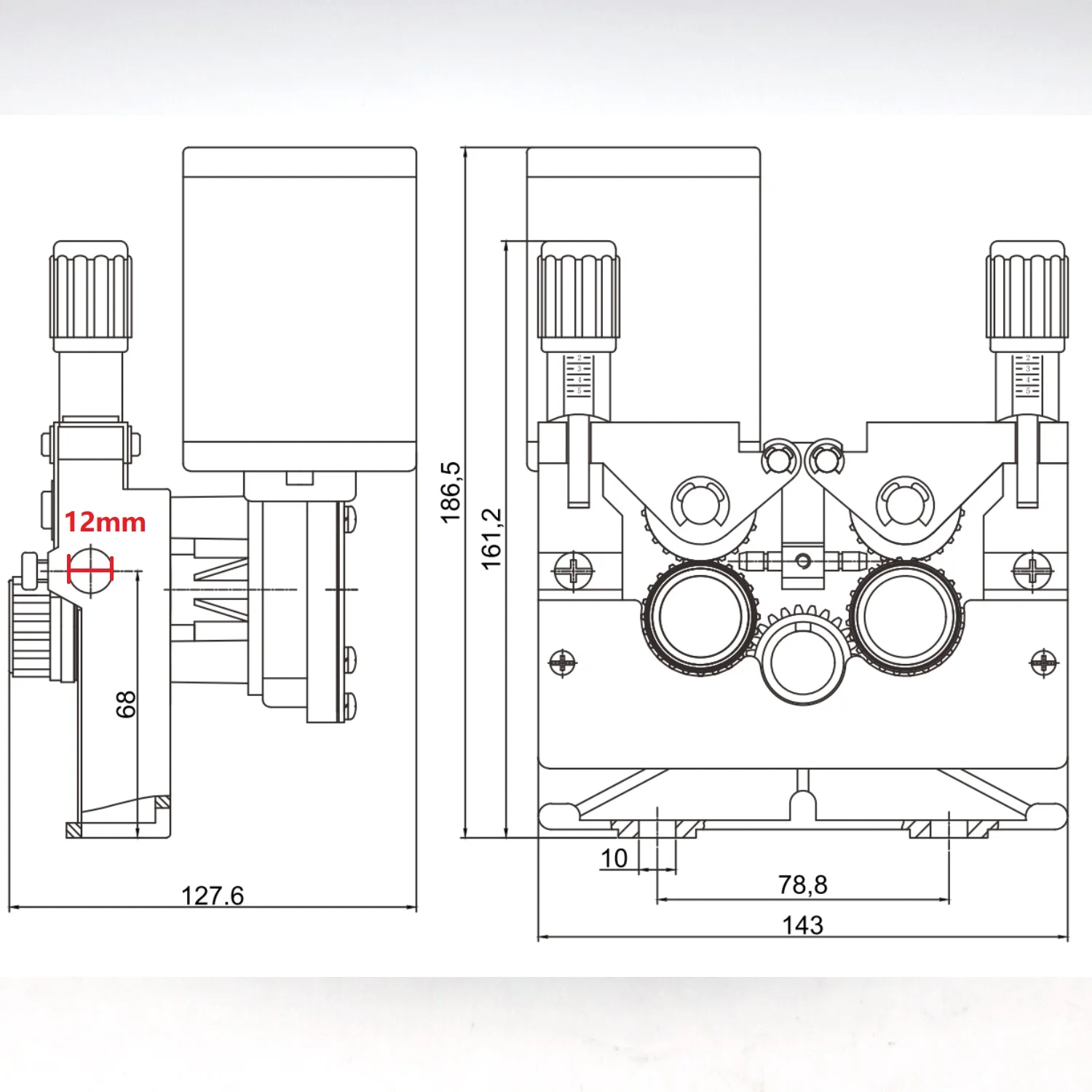 Geared 4 Roller Wheel Laser TIG Mig Aluminium Steel Flux Cored Wire Feed Feeder Motor Frame Assembly Welder Machine 2
