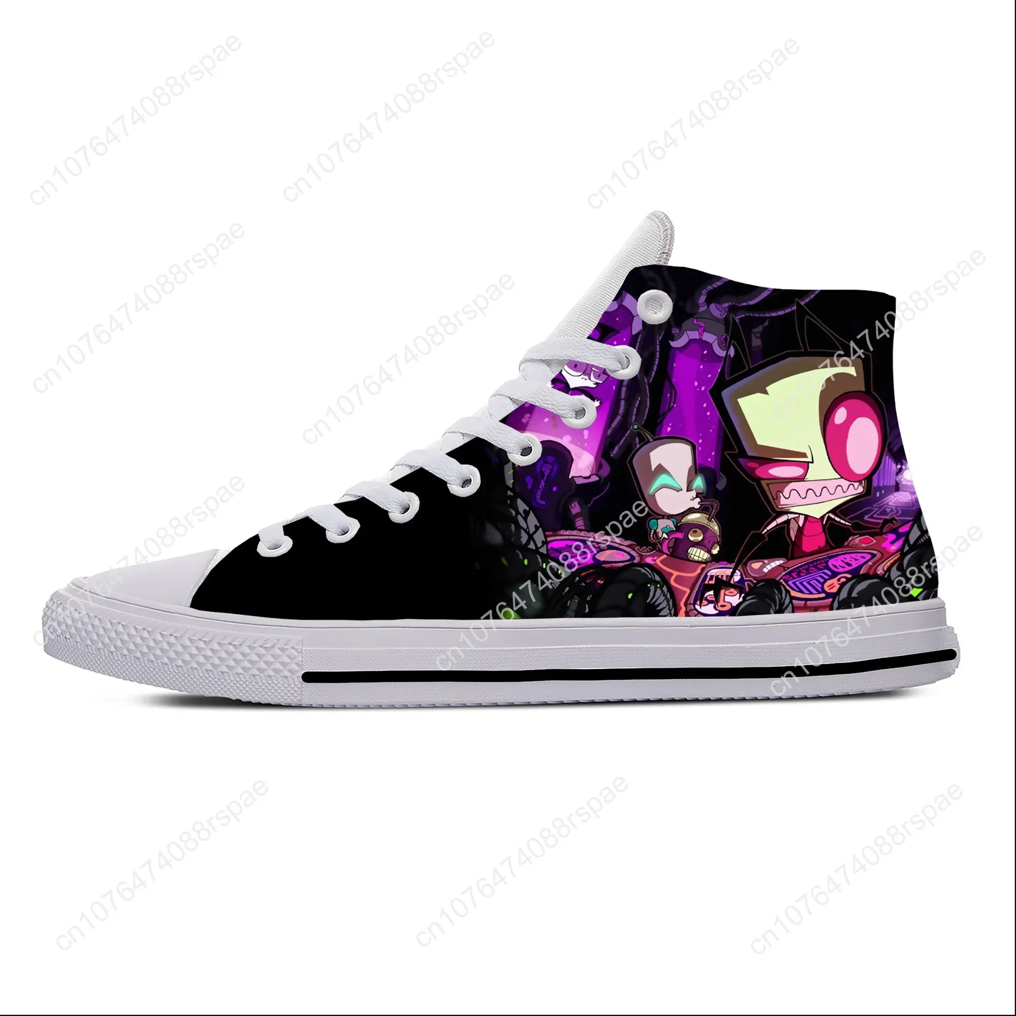 Hot Zim Anime Manga Cartoon Funny Fashion Invader Casual Cloth Shoes High Top Lightweight Breathable 3D Print Men Women Sneakers
