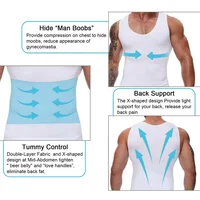 Hommes corps Shaper minceur Compression gilet maillot de corps Sexy taille formateur débardeur contrôle du ventre entraînement perte de poids Shapewear 5