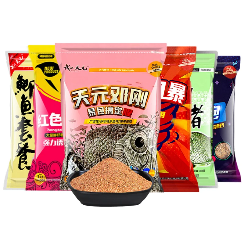 Set amorces poudre Tianyuan 400g pour pêche lac réservoir étang appâts pâte spécial carpe