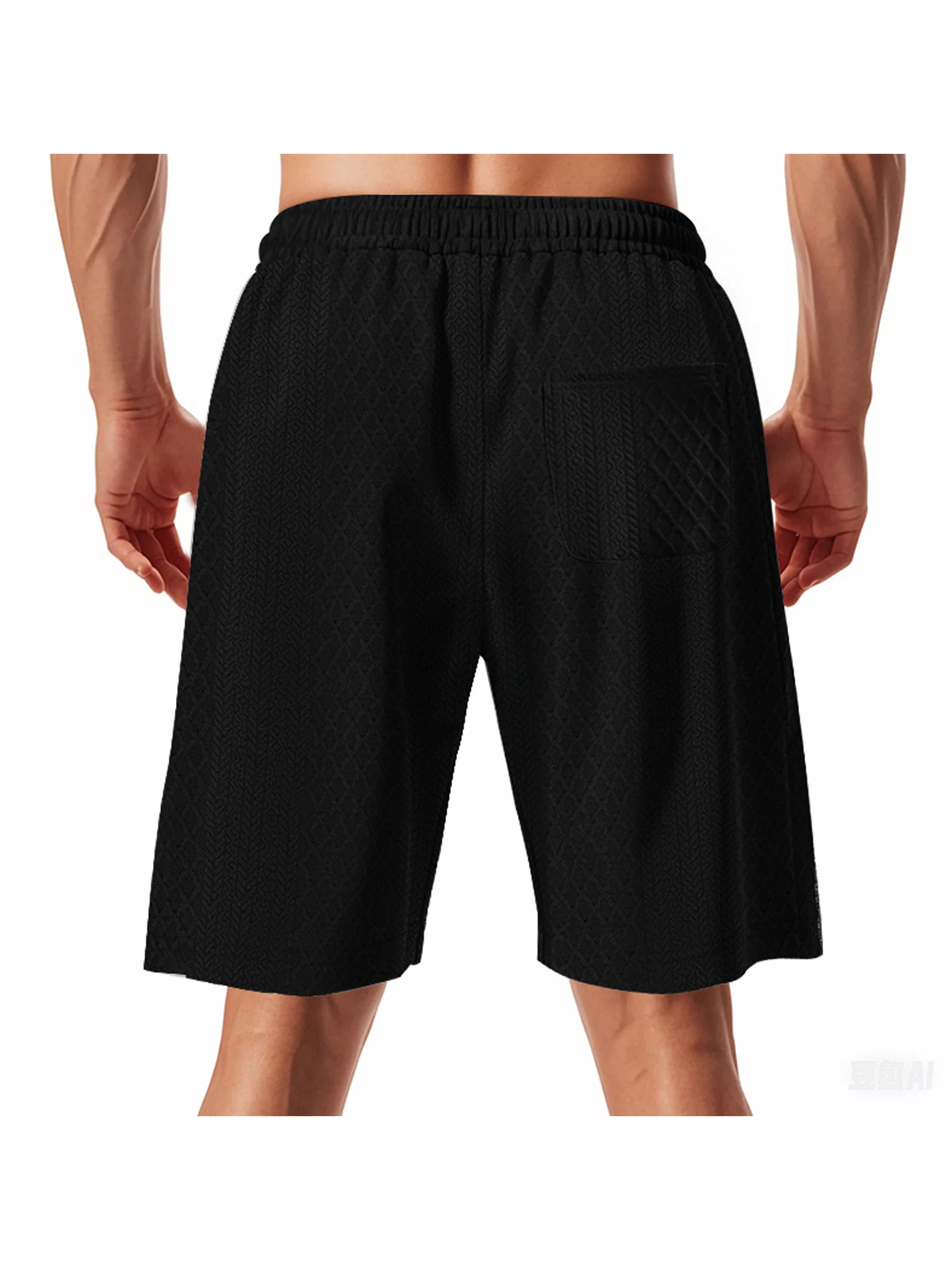 Men s Lightweight Summer Shorts with Drawstring Waist and Pockets Comfortable Solid Color Casual Joggers for Street Style