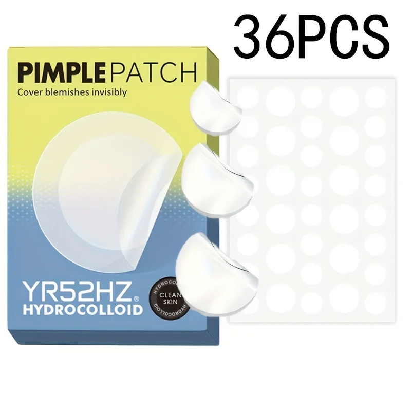 36PCS Facial Blemish Covering Acne Patches, suitable for all skin types.
