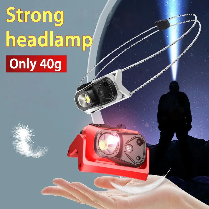 Portable Headlight Sensor Headlamp Mini Flashlight USB Rechargeable High Brightness 4 Modes Night Working Head Torch Light